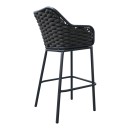 Σκαμπό μπαρ Zuki pakoworld αλουμίνιο με γκρι σκελετό και μαξιλάρι 55x54x109εκ