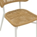 Καρέκλα στοιβαζόμενη Agus pakoworld αλουμίνιο σε λευκό- pe rattan σε φυσική απόχρωση 55x63x77εκ