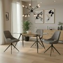 Τραπέζι Astrid pakoworld γυάλινο 10χιλ - πόδι μαύρο 140x80x75εκ