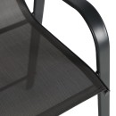 Σκαμπό μπαρ μεσαίου ύψους Calan pakoworld μέταλλο-textilene σε ανθρακί απόχρωση 55x70x114εκ