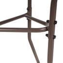 Τραπέζι ημικυκλικό Bion pakoworld γυαλί-μέταλλο σε καφέ απόχρωση 70x40x65εκ