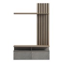 Σύνθετο σαλονιού Perlento pakoworld σε μπεζ μαρμάρου με sonoma απόχρωση 140x41x219.5εκ