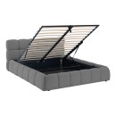 Κρεβάτι Jeby pakoworld ύφασμα σε ανθρακί απόχρωση με αποθηκευτικό χώρο 160x200εκ