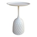 Βοηθητικό τραπέζι Waini pakoworld μέταλλο σε κρεμα απόχρωση Φ39x60εκ