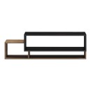 Τραπέζι σαλονιού Dekost pakoworld σε oak με μαύρο μαρμάρου απόχρωση 105x50x32εκ