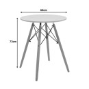 Τραπέζι Julita pakoworld MDF λευκό και ξύλο οξιάς σε φυσική απόχρωση Φ60x73εκ