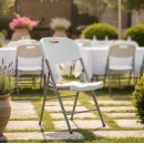 Καρέκλα catering-συνεδρίου πτυσσόμενη Zora pakoworld λευκό | Συσκευασία 4 τμχ