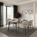 Τραπέζι Gustas pakoworld λευκό μαρμάρου sintered stone-μαύρο μέταλλο 160x80x75εκ