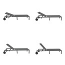 Ξαπλώστρα Mailo pakoworld ανθρακί αλουμίνιο και textilene σε μαύρη απόχρωση 71x206x30εκ