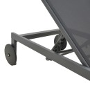 Ξαπλώστρα Mailo pakoworld ανθρακί αλουμίνιο και textilene σε μαύρη απόχρωση 71x206x30εκ