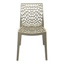 Καρέκλα στοιβαζόμενη Hush pakoworld pp σε cappuccino απόχρωση 41x53x80.5εκ