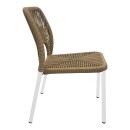 Καρέκλα αλουμινίου Norture pakoworld στοιβαζόμενη λευκός σκελετός-pe rattan σε φυσική απόχρωση 46.5x63x82εκ