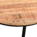 Τραπέζι σαλονιού Frina pakoworld σετ 3τεμ μασίφ mango ξύλο σε φυσική απόχρωση με πόδι μαύρο μέταλλο