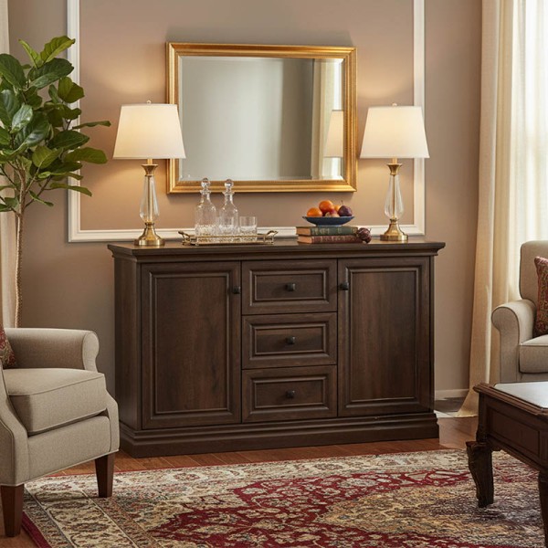 Μπουφές Mozart pakoworld χρώμα καρυδί 121x40x76,5εκ