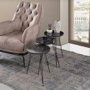 Βοηθητικά τραπέζια Wakmi pakoworld σετ 3τεμ μαύρο μαρμάρου μελαμίνης-μαύρο μέταλλο