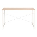 Γραφείο εργασίας Senzia pakoworld σε φυσική απόχρωση με λευκό μέταλλο 120x60x75εκ