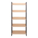 Βιβλιοθήκη Dorfie pakoworld σε φυσική απόχρωση με μαύρο μέταλλο 70x30x159εκ