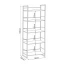 Βιβλιοθήκη Dorfie pakoworld σε φυσική απόχρωση με μαύρο μέταλλο 70x30x159εκ