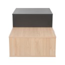 Τραπέζι σαλονιού Vople pakoworld σε φυσική με ανθρακί απόχρωση 90x50x40εκ