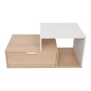 Τραπέζι σαλονιού Vople pakoworld σε φυσική-λευκή απόχρωση 90x50x40εκ