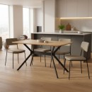 Τραπέζι Nerelis pakoworld φυσικό mdf και πόδι μαύρο μέταλλο 120x70x75εκ