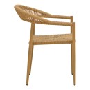 Πολυθρόνα Rayana pakoworld στοιβαζόμενη αλουμίνιο - pe rattan σε φυσική απόχρωση 57x59x78εκ