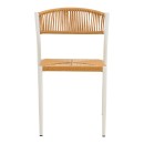 Καρέκλα Cura pakoworld στοιβαζόμενη αλουμίνιο σε λευκή -pe rattan σε φυσική απόχρωση 53x59x78εκ