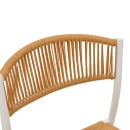 Καρέκλα Cura pakoworld στοιβαζόμενη αλουμίνιο σε λευκή -pe rattan σε φυσική απόχρωση 53x59x78εκ