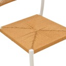 Καρέκλα Cura pakoworld στοιβαζόμενη αλουμίνιο σε λευκή -pe rattan σε φυσική απόχρωση 53x59x78εκ