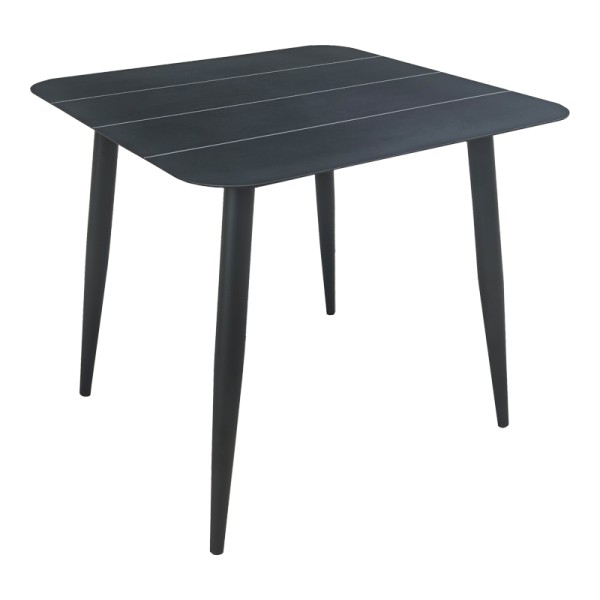 Τραπέζι Vista pakoworld αλουμίνιο σε μαύρη απόχρωση 80x80x72εκ