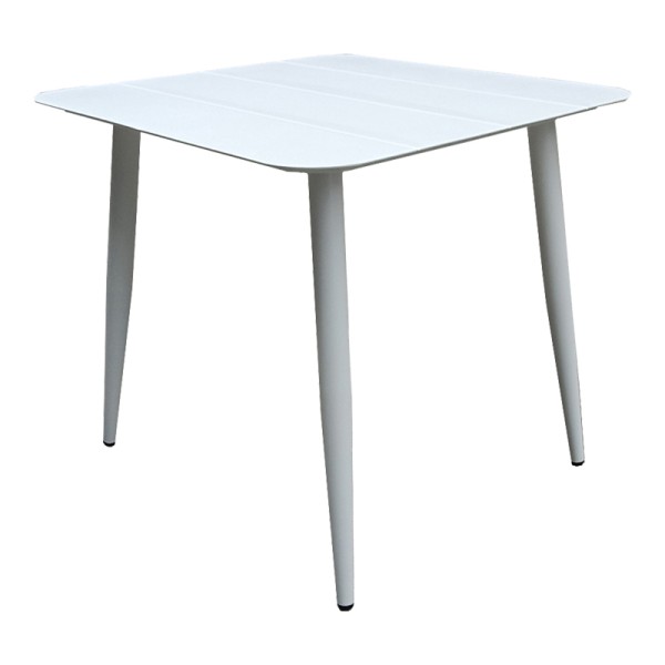 Τραπέζι Vista pakoworld αλουμίνιο σε λευκή απόχρωση 80x80x72εκ