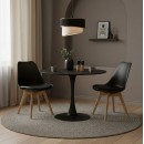 Τραπέζι Elijah pakoworld μαύρο Φ60x74cm