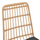 Καρέκλα Naoki pakoworld rattan σε φυσική απόχρωση με μαύρο μαξιλάρι και μεταλλικό μαύρο πόδι 45.5x59.5x89εκ