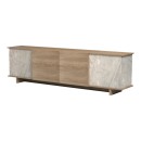 Έπιπλο τηλεόρασης Zafore pakoworld sonoma- γκρι μπεζ όψη μαρμάρου 180x33x50εκ