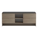 Παπουτσοθήκη-σκαμπό Zulla pakoworld sonoma-μαύρο 110x37x43εκ