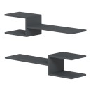 Ραφιέρα τοίχου Galler pakoworld ανθρακί 79x19.5x18εκ