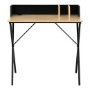 Γραφείο εργασίας Zervan pakoworld σε oak απόχρωση με πόδι μαύρο μέταλλο 80x50x84εκ