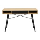 Γραφείο εργασίας Yamin pakoworld σε oak απόχρωση με πόδι μαύρο μέταλλο 120x48x76εκ