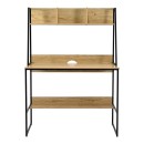 Γραφείο εργασίας Herbey pakoworld με ράφια σε oak απόχρωση με πόδι μαύρο μέταλλο 100x48x139εκ