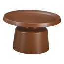 Τραπέζι σαλονιού Ginoze pakoworld μέταλλο σε καφέ απόχρωση Φ70x42,5εκ