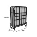 Ράντζο-κρεβάτι με στρώμα 10εκ Kamu pakoworld μαύρο 75x190εκ