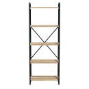 Βιβλιοθήκη Baker pakoworld καρυδί-μαύρο 66x34x180εκ