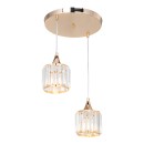 Φωτιστικό οροφής δίφωτο PWL-1025 pakoworld Ε27 χρυσό-γυαλί Φ30x70εκ