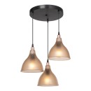 Φωτιστικό οροφής τρίφωτο Orazio pakoworld Ε27 μελί-μαύρο Φ40x80εκ