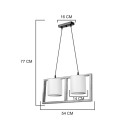Φωτιστικό οροφής δίφωτο Sereda I pakoworld Ε14 σε καφέ-cream απόχρωση 54x14x27εκ