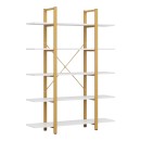 Βιβλιοθήκη Esthon pakoworld σε λευκή όψη μαρμάρου με χρυσό μέταλλο 120x32x180εκ