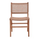 Καρέκλα Sponze pakoworld σκελετός teak ξύλο- pe σχοινί σε φυσική απόχρωση 50x58.5x85εκ