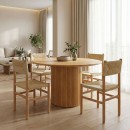 Τραπέζι Karulo pakoworld mdf σε sonoma απόχρωση Φ120x76εκ