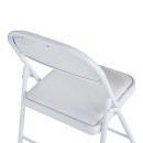 Καρέκλα Niro pakoworld πτυσσόμενη pu-μέταλλο σε λευκή απόχρωση 46x46x79εκ | Συσκευασία 4 τμχ