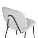 Καρέκλα Pietro I pakoworld μπεζ ύφασμα-πόδι μαύρο μέταλλο 45x55x82.5εκ | Συσκευασία 4 τμχ